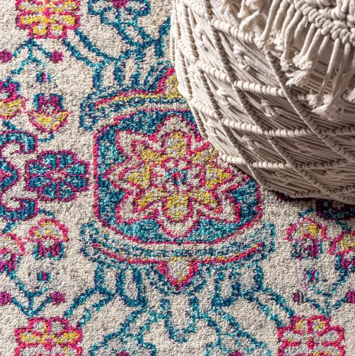 Kristina Bohemian Flair Boho Vintage Medallion Area Rug