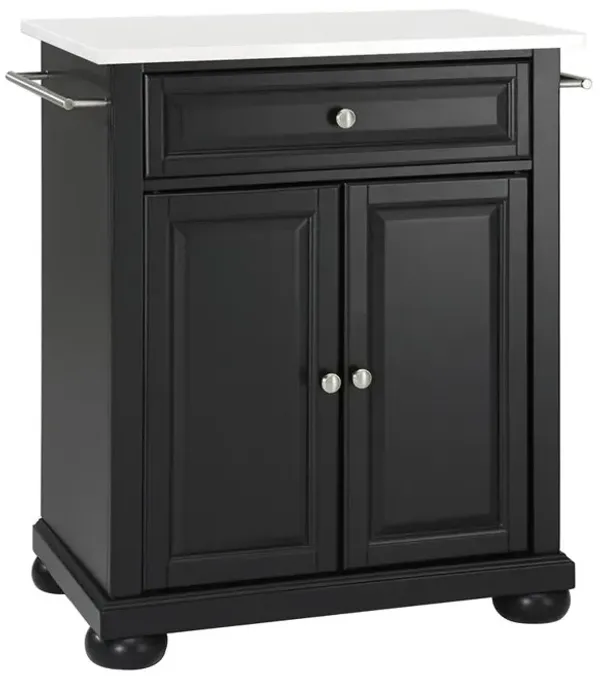 Alexandria Stone Top Portable Kitchen Island/Cart