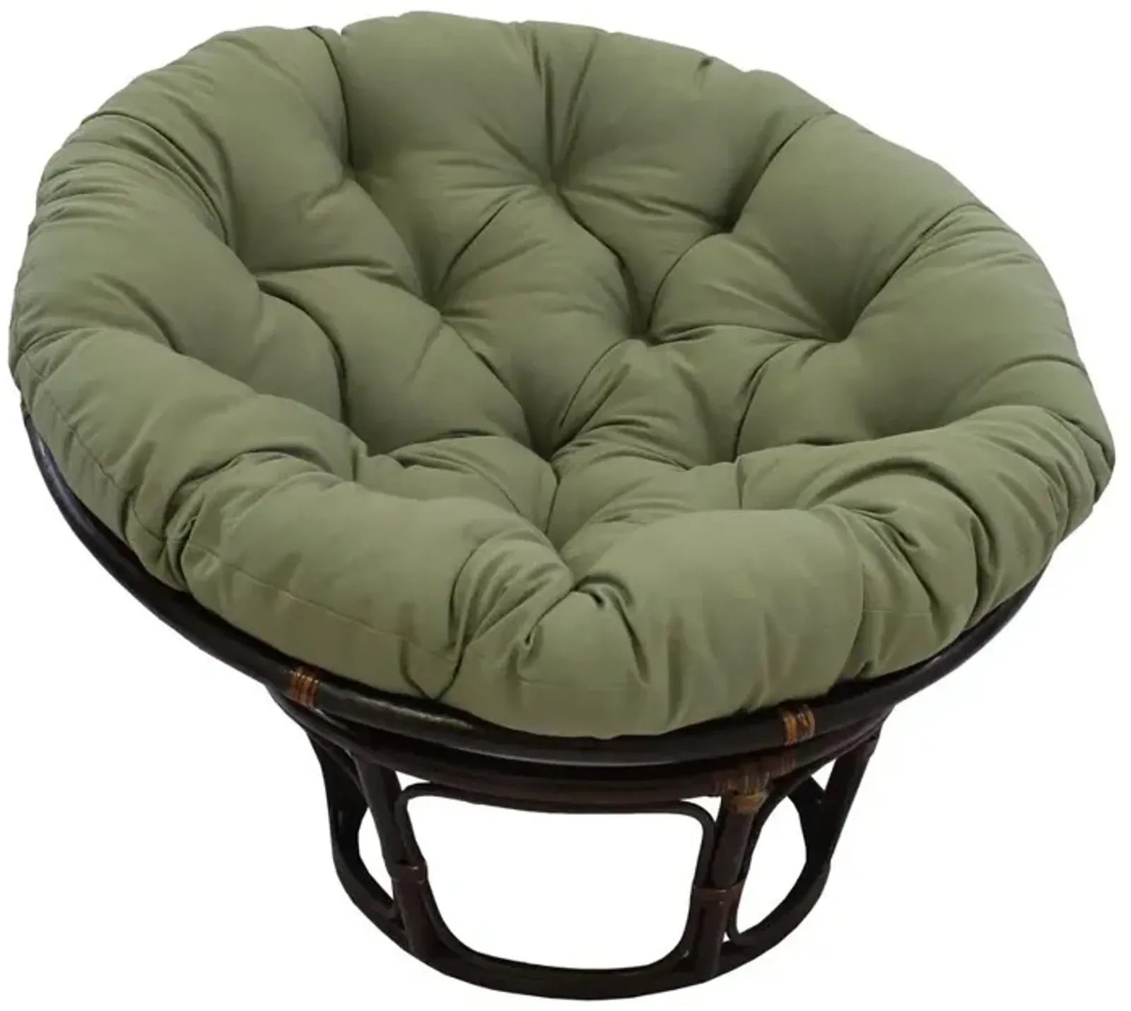 International Caravan 42-Inch Rattan Papasan Chair with Solid Twill Cushion