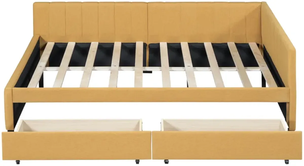 Merax Upholstered Daybed with 2 Storage Drawers