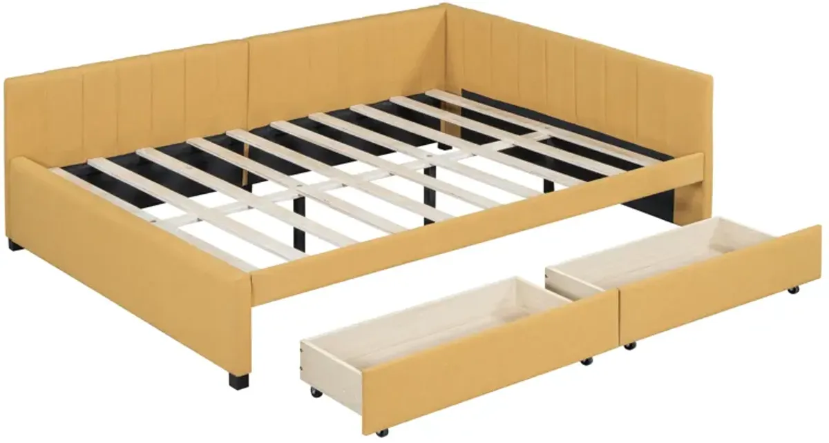 Merax Upholstered Daybed with 2 Storage Drawers