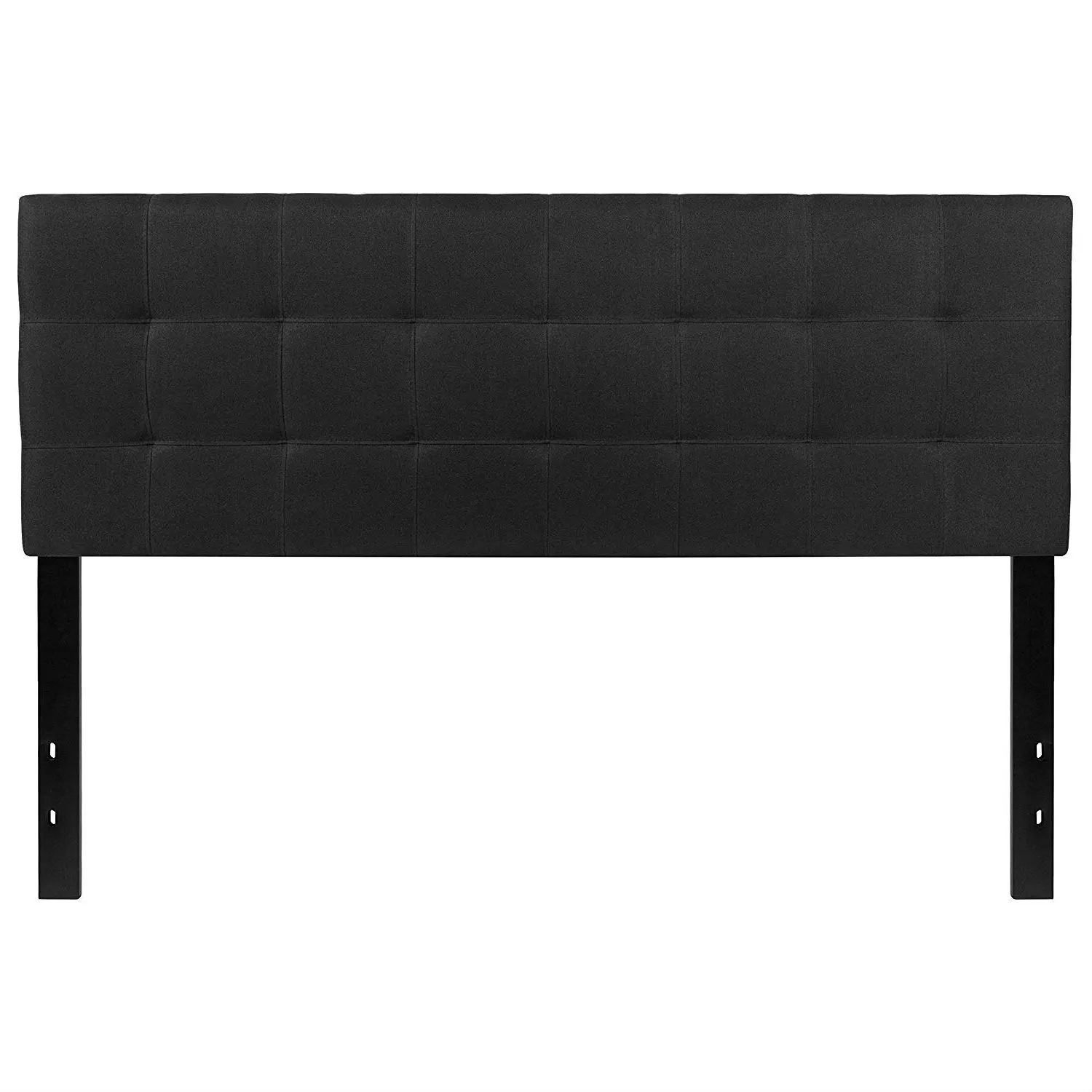Hivvago Queen size Modern Black Fabric Upholstered Panel Headboard