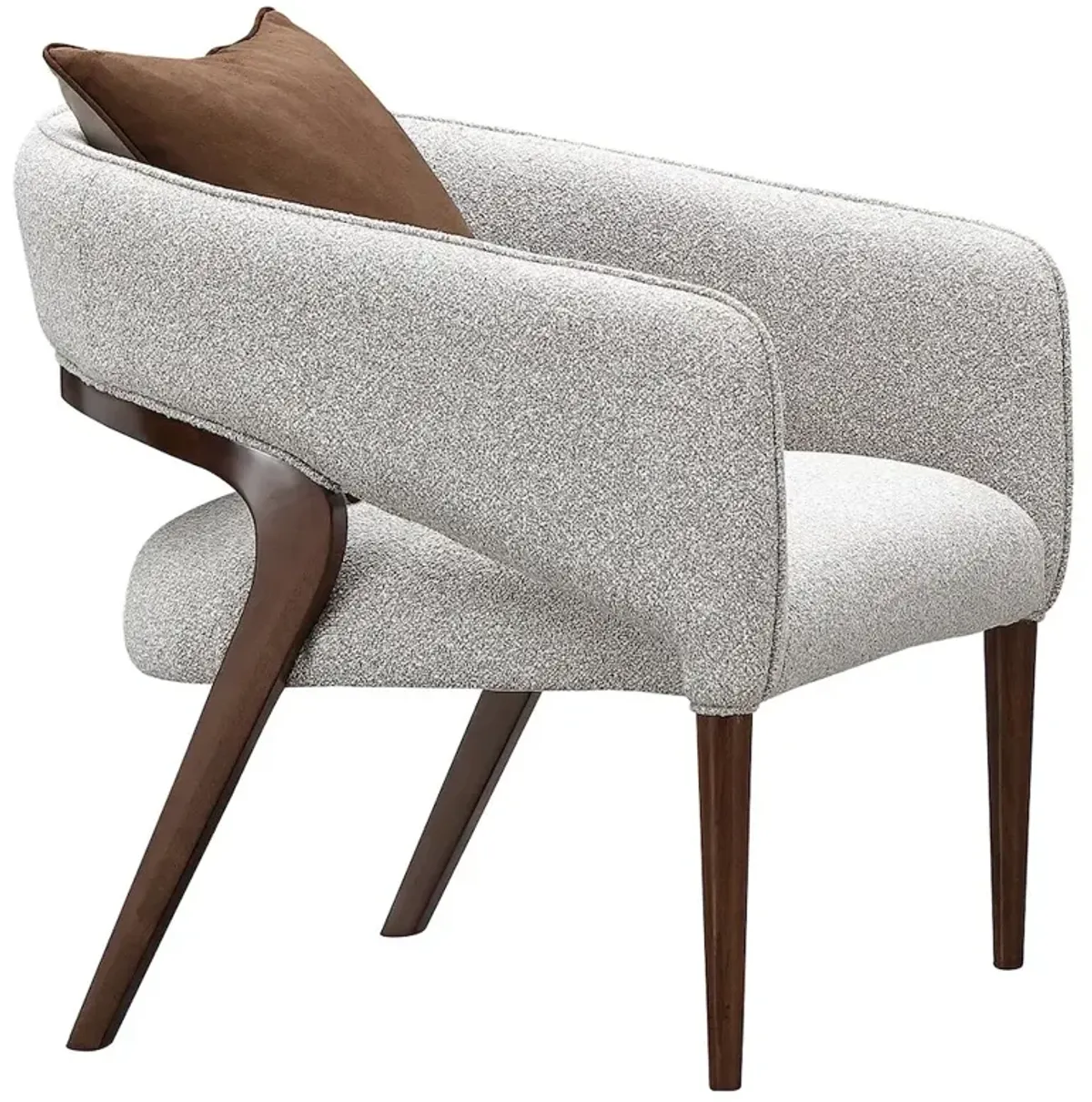 Michael Amini Houston Accent Chair - Pebble/Walnut