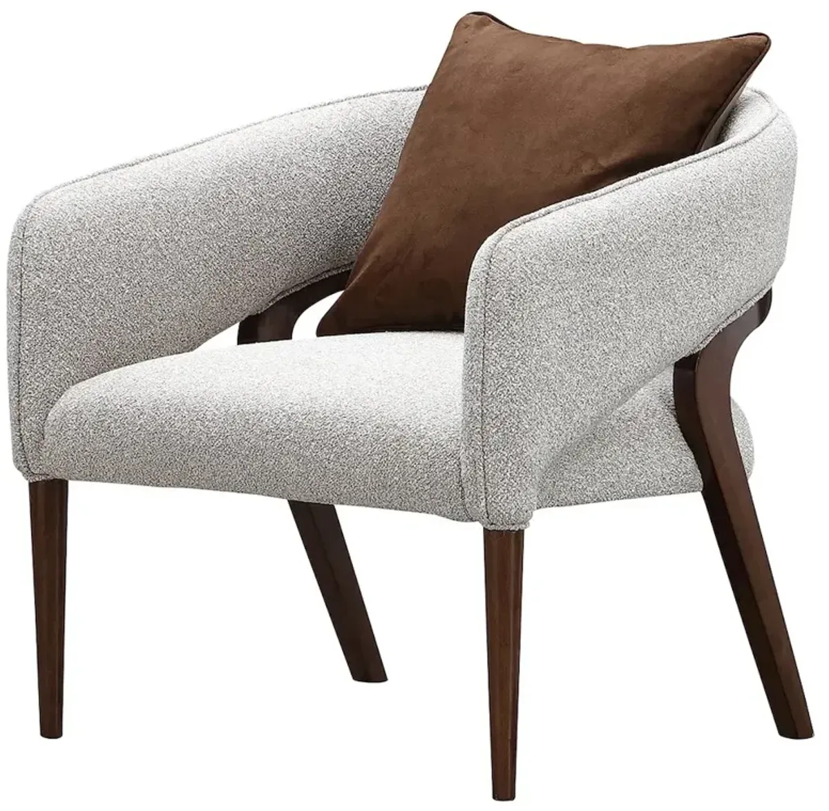 Michael Amini Houston Accent Chair - Pebble/Walnut