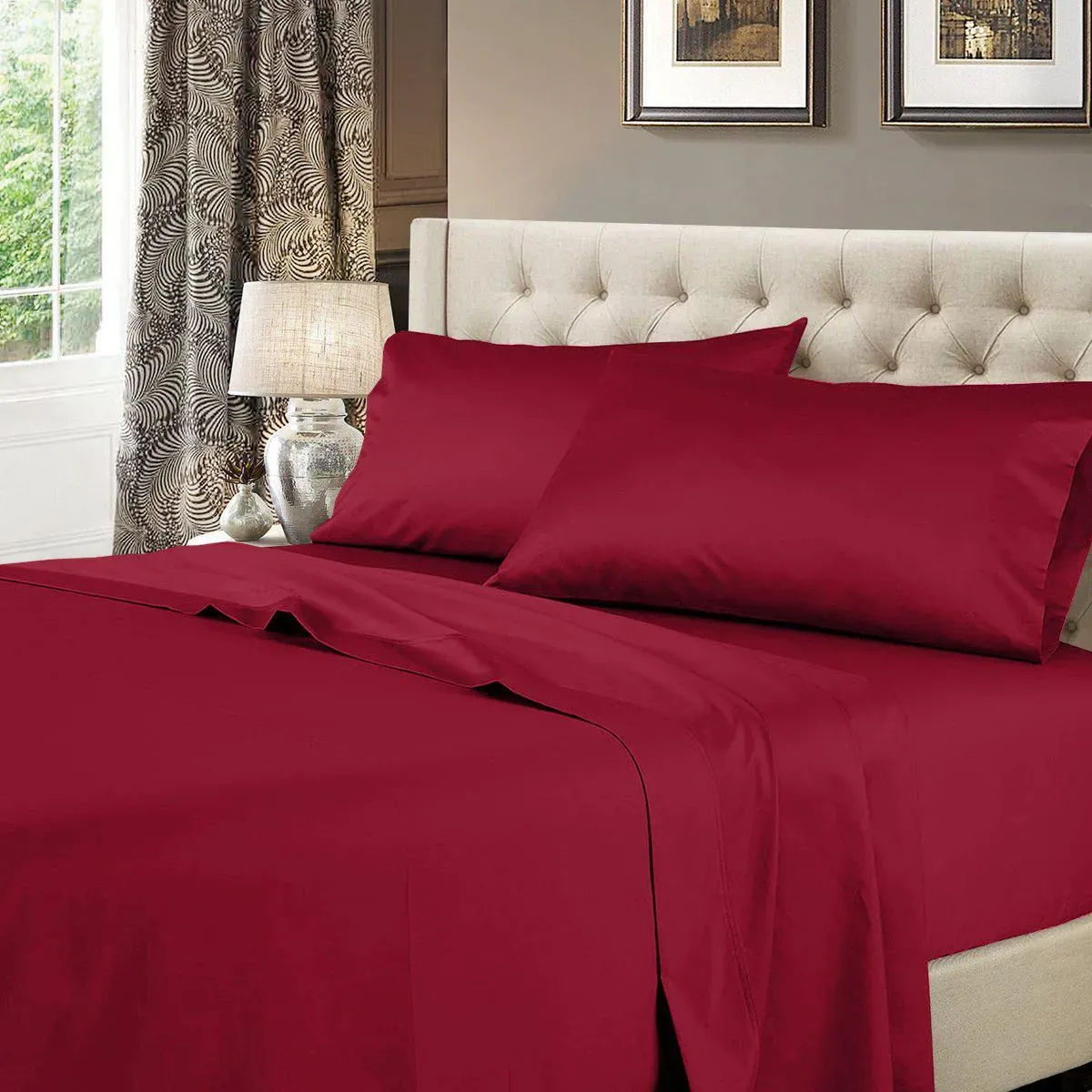 Egyptian Linens Solid 600 Thread Count Cotton Sheets Set.