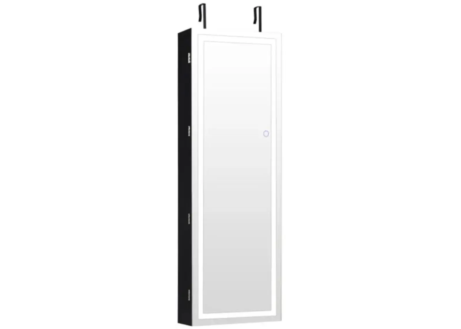 Hivvago Mirrored Jewelry Armoire with Full Length Mirror and 2 Internal LED Lights