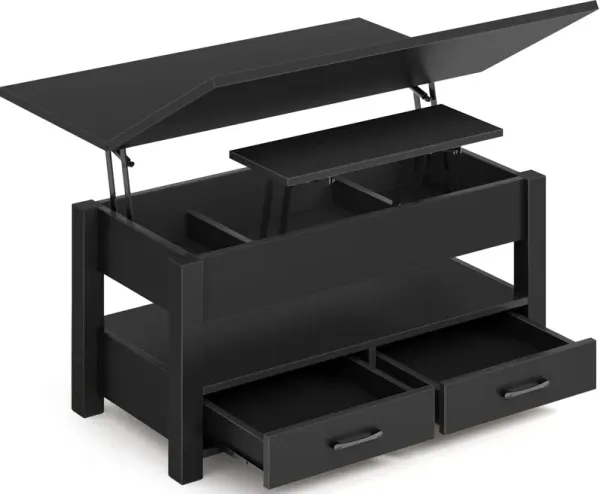 Rolanstar Coffee Table Lift Top, Multi-Function Convertible Coffee Table with Drawers and Hidden Compartment, Coffee Table Conve