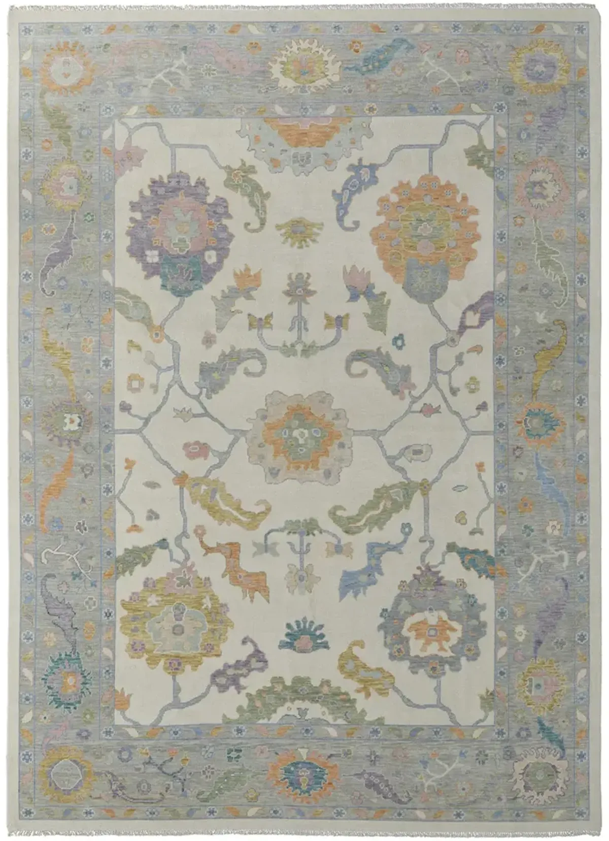 Karina 69G9F 8'6" x 11'6" Ivory/Orange/Blue Rug