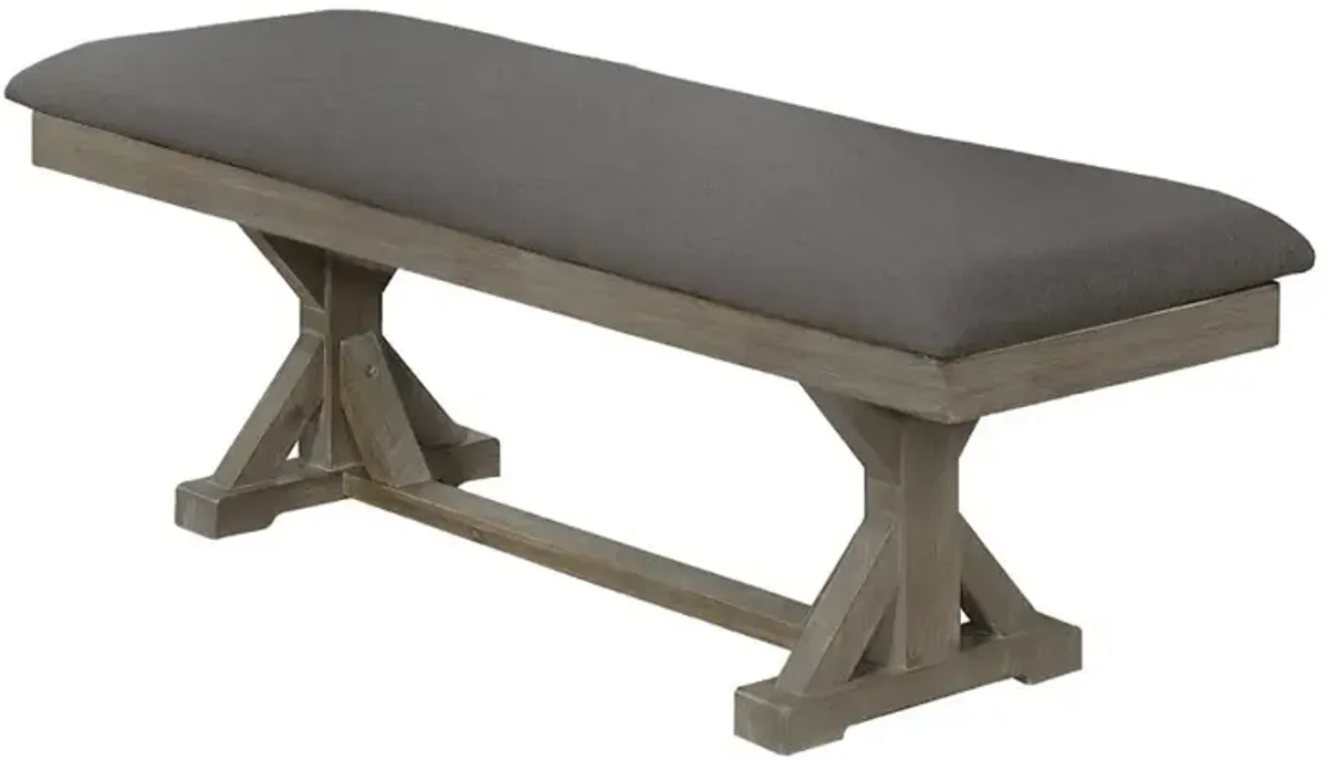 Best Quality Furniture Upholstered Bench, Gray