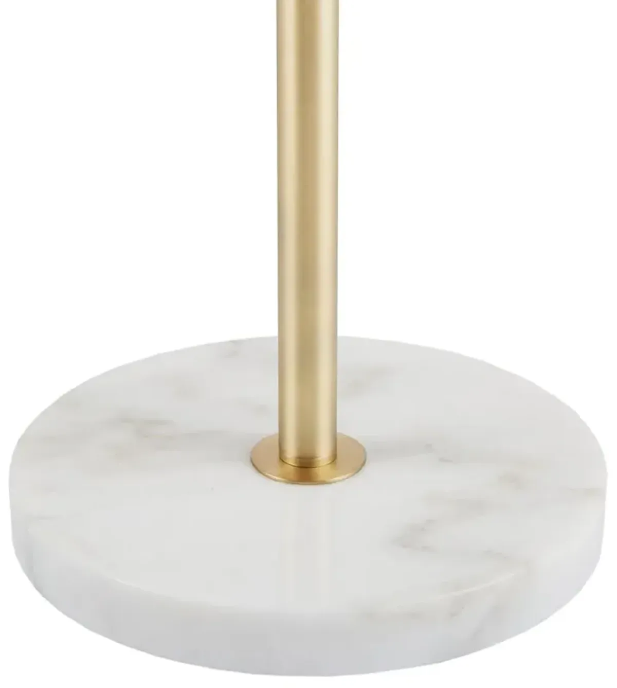 Gracie Mills Lindy Marble Base Table Lamp with White Glass Shade