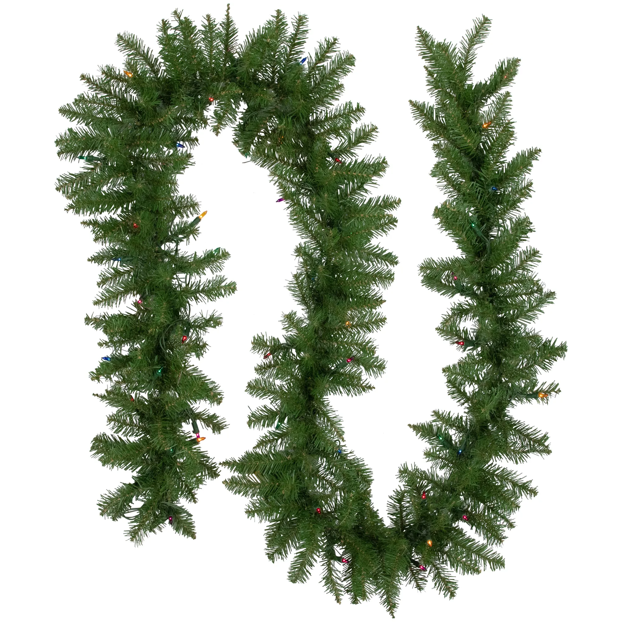 9' x 10 Pre-Lit Rockwood Pine Artificial Christmas Garland  Multi Lights