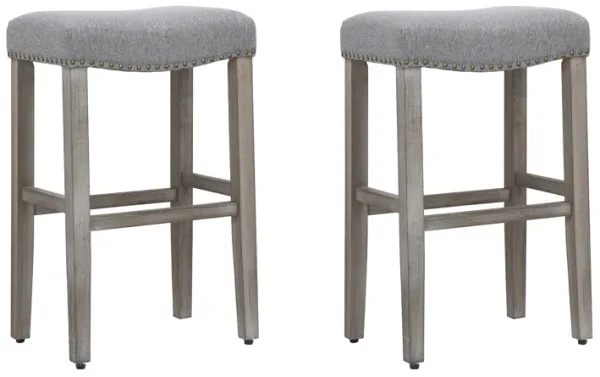 WestinTrends 29" Upholstered Saddle Seat Bar Stool (Set of 2)