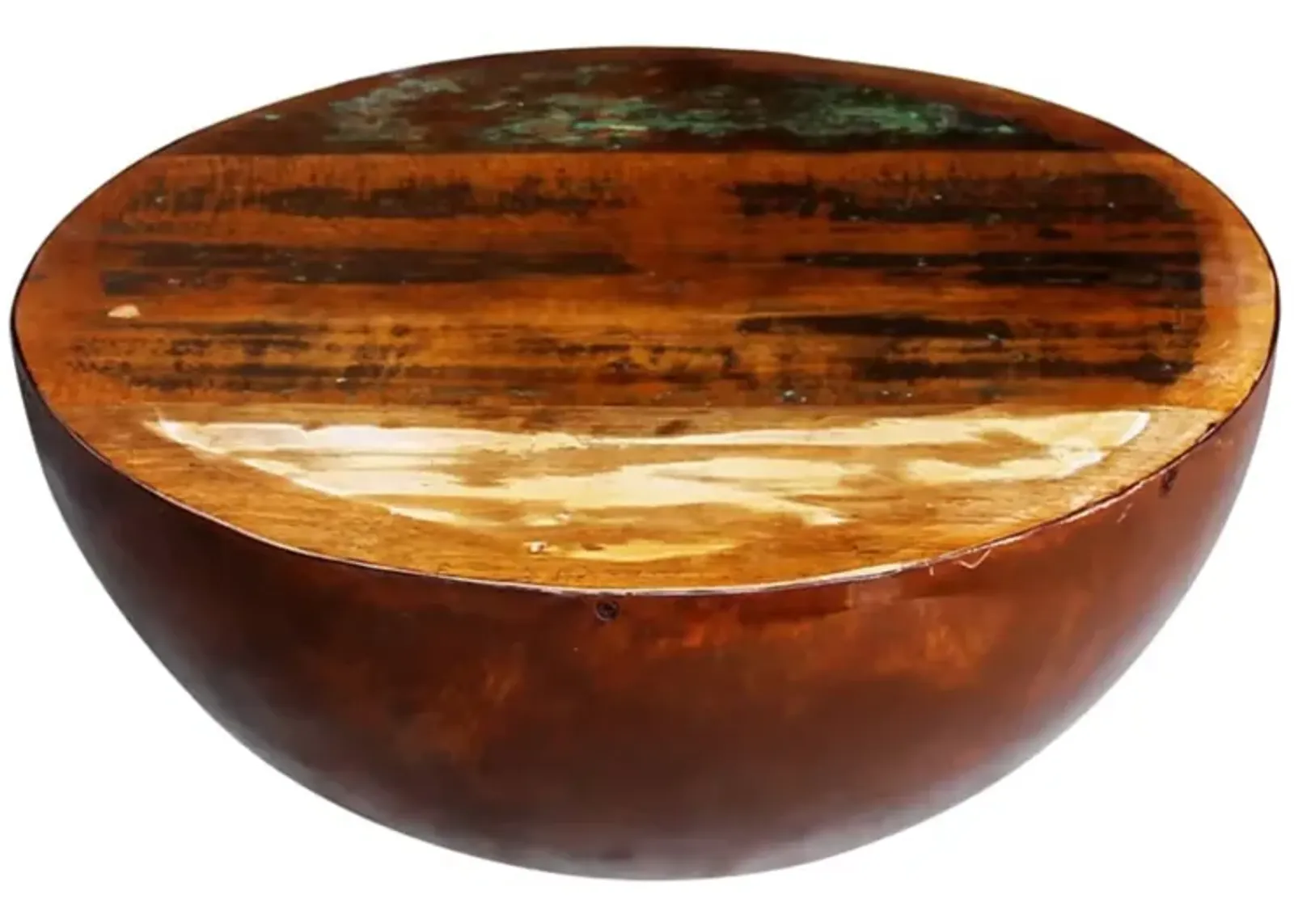 vidaXL Coffee Table Bowl-shaped with Steel Base Solid Reclaimed Wood