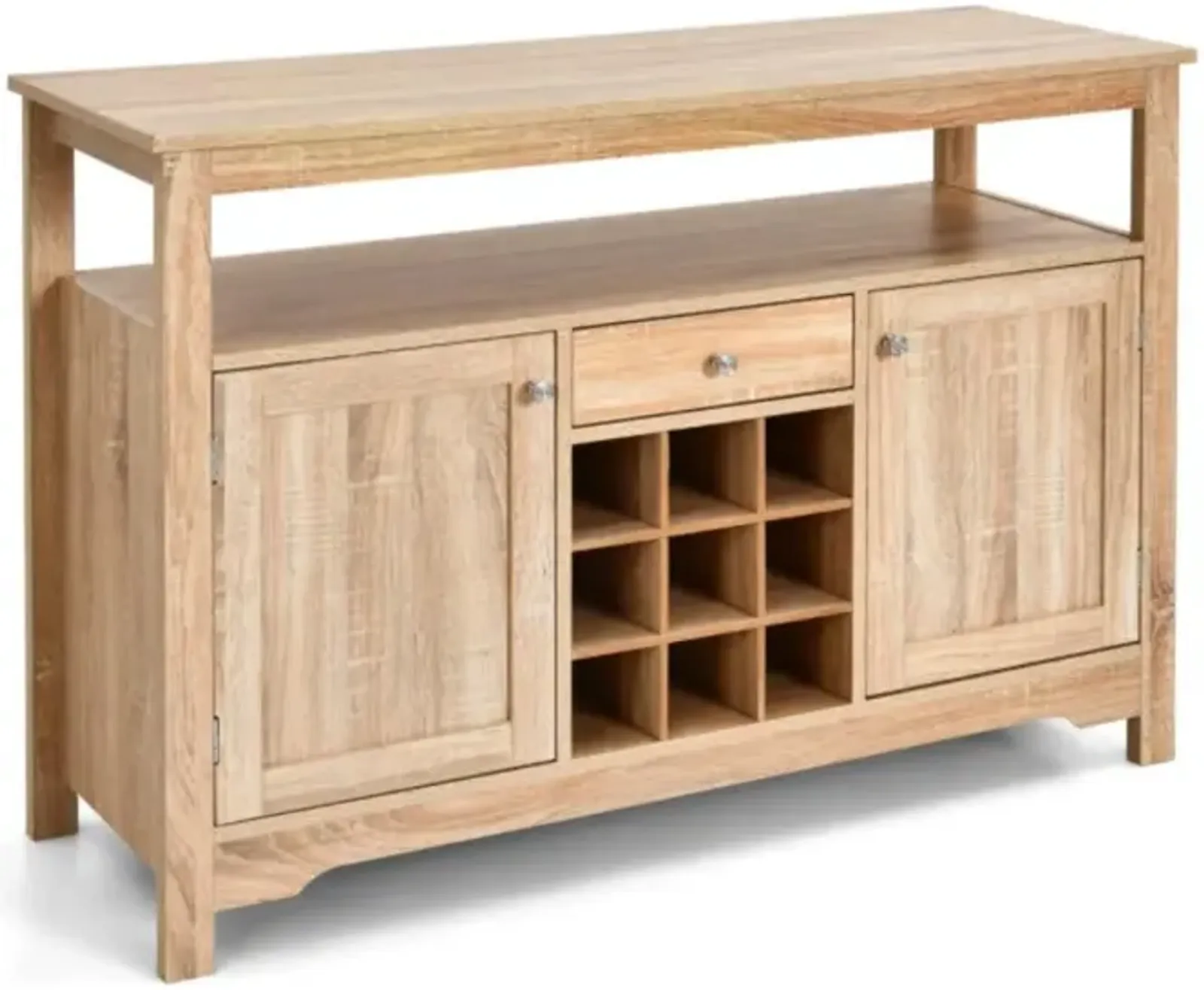 Hivvago Server Buffet Sideboard With Wine Rack and Open Shelf