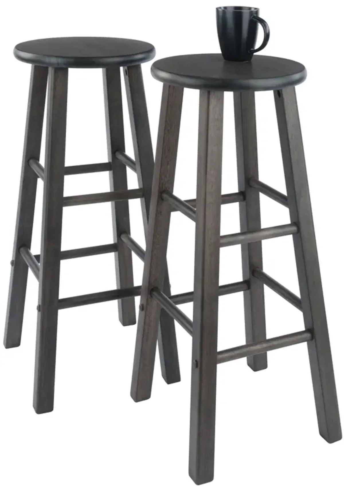 Winsome Element Bar Stools, 2-Pc Set, Oyster Gray