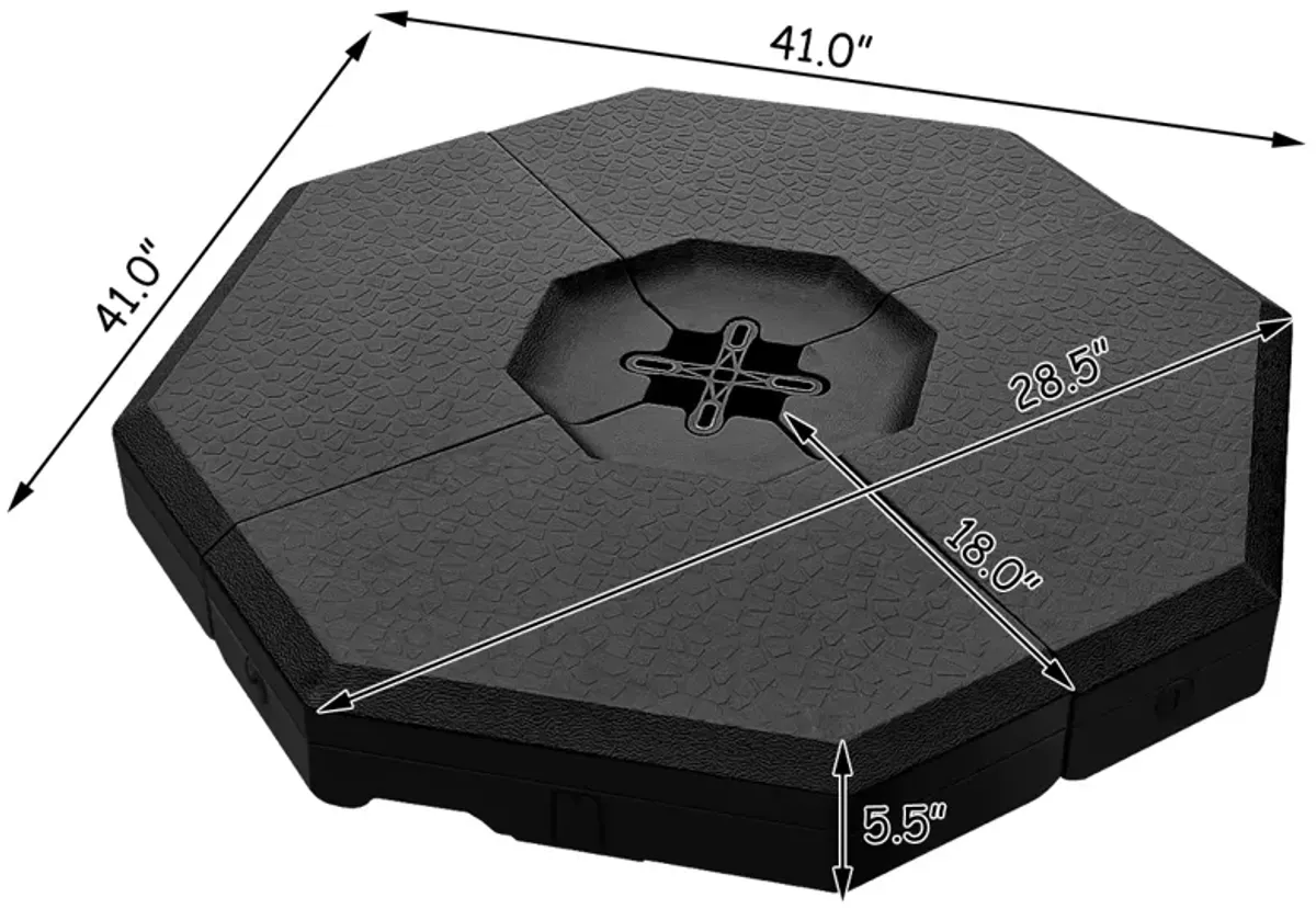 4 Pieces Patio Cantilever Offset Umbrella Weights Base Plate Set