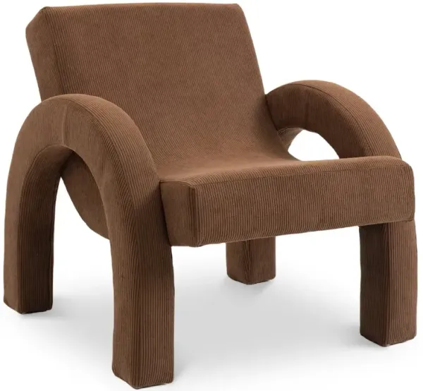 Meridian Furniture Corduroy Brown Corduroy Fabric Accent Chair