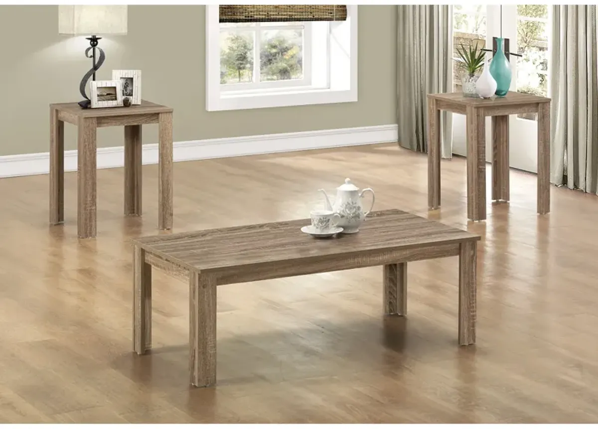 Monarch Specialties I 7912P Table Set, 3pcs Set, Coffee, End, Side, Accent, Living Room, Laminate, Brown, Transitional