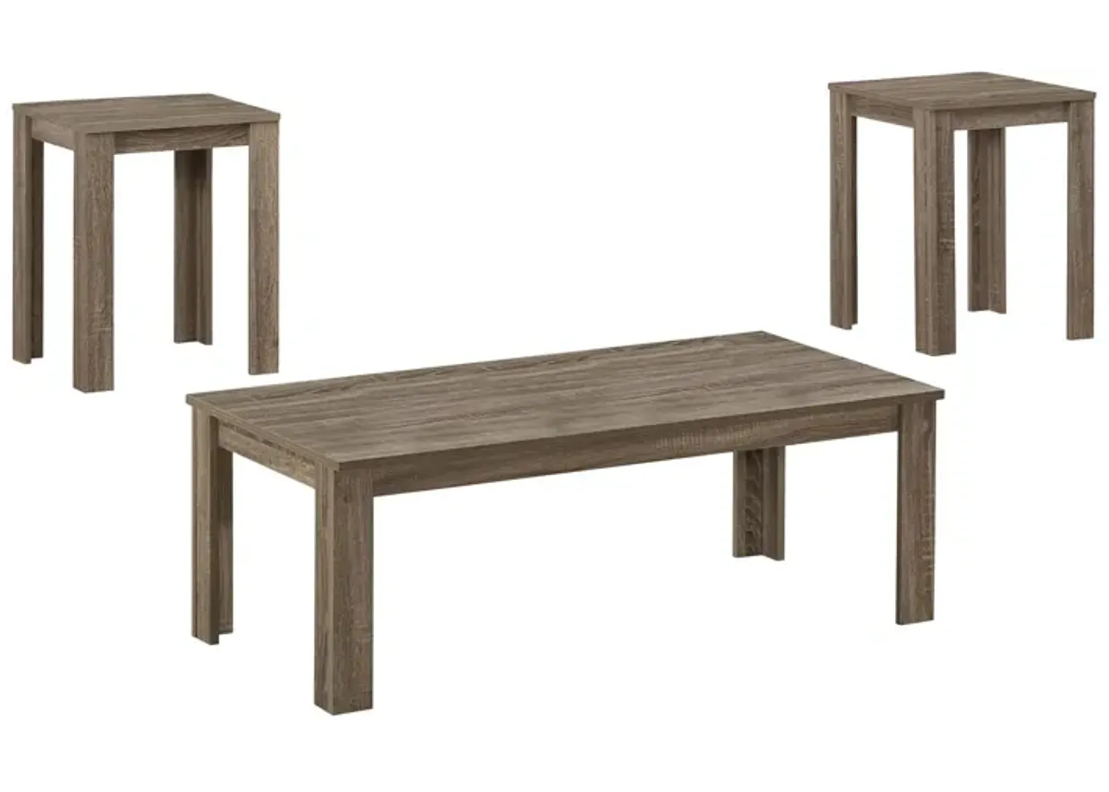 Monarch Specialties I 7912P Table Set, 3pcs Set, Coffee, End, Side, Accent, Living Room, Laminate, Brown, Transitional