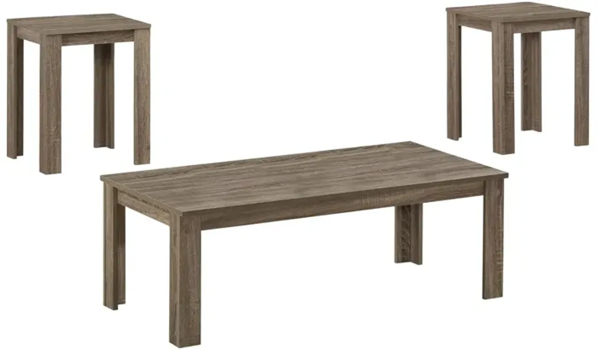 Monarch Specialties I 7912P Table Set, 3pcs Set, Coffee, End, Side, Accent, Living Room, Laminate, Brown, Transitional