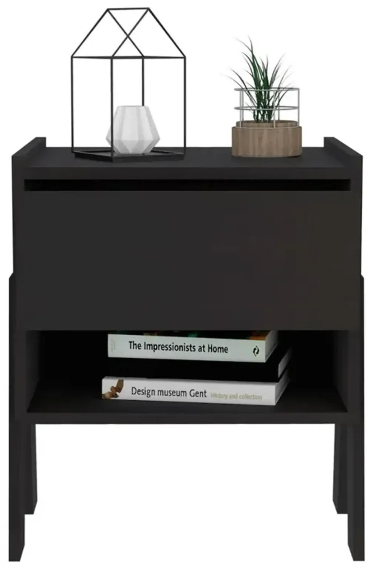 Nightstand Ferku, Bedroom, Black