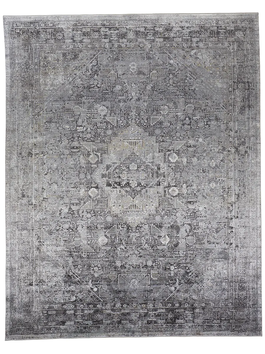 Sarrant 3966F Gray/Silver/Ivory 2'8" x 10' Rug