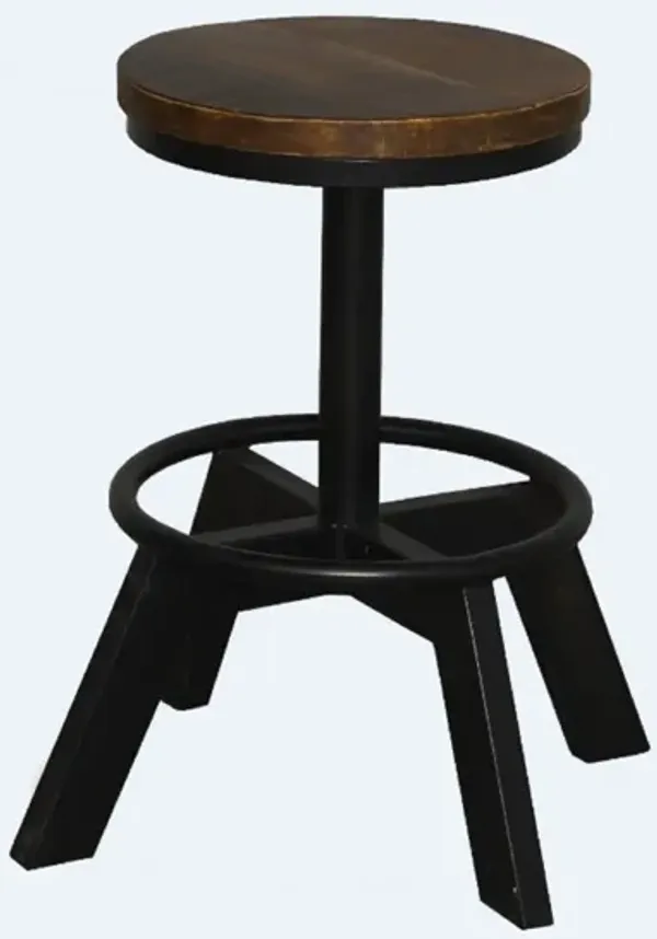 Rustic Iron Backless Bar Chair with Solid Frame, Perfect for Bar Counter or Dining Area