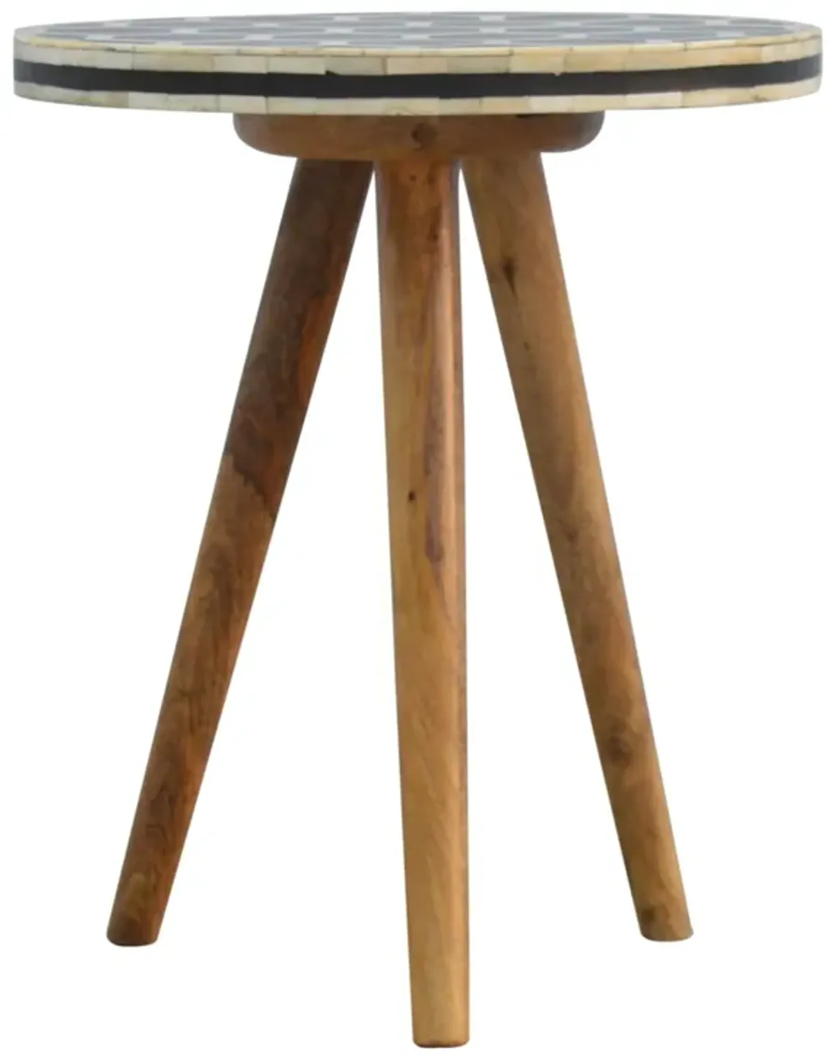 Solid Wood Bone Inlay Tripod Stool