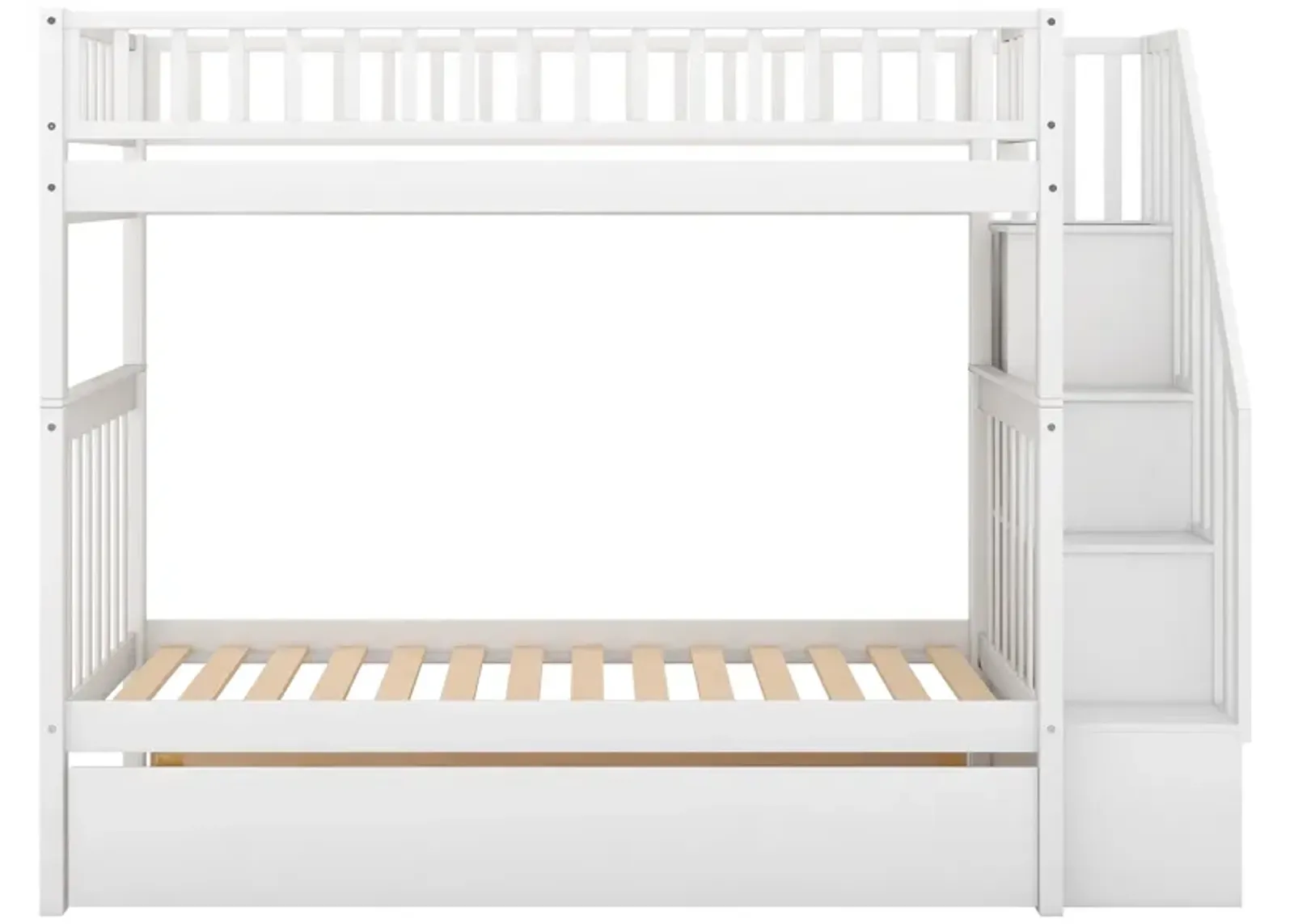 Merax Solid Bunk Bed with Trundle and Storage