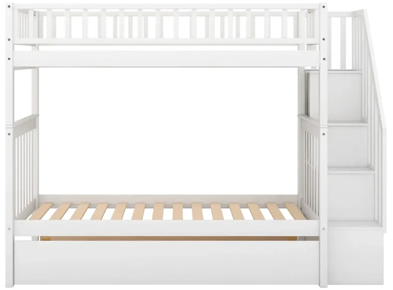 Merax Solid Bunk Bed with Trundle and Storage