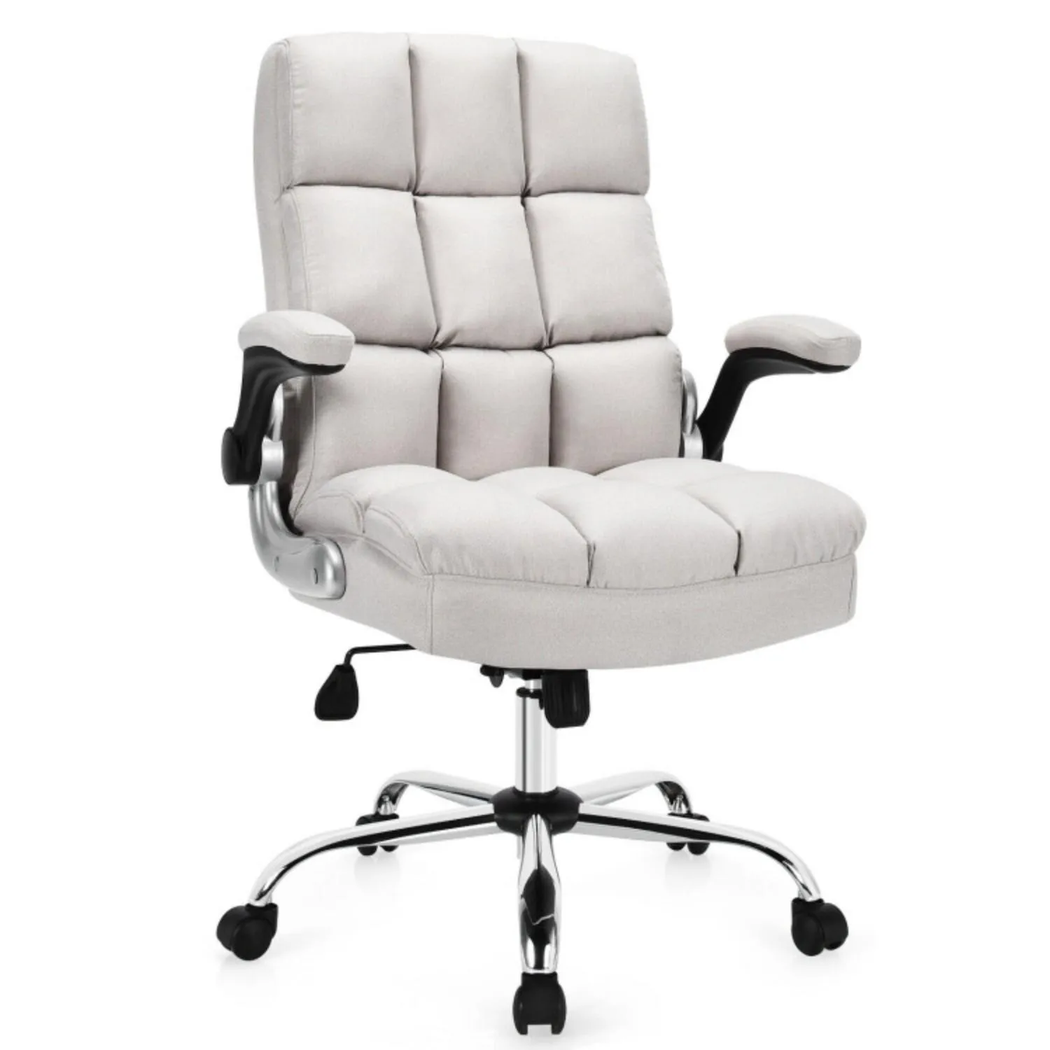 Hivvago Adjustable Swivel Office Chair with High Back and Flip-up Arm for Home and Office