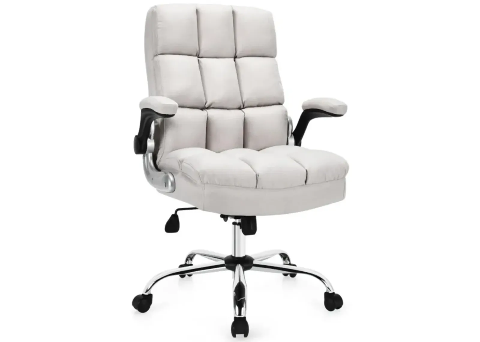 Hivvago Adjustable Swivel Office Chair with High Back and Flip-up Arm for Home and Office