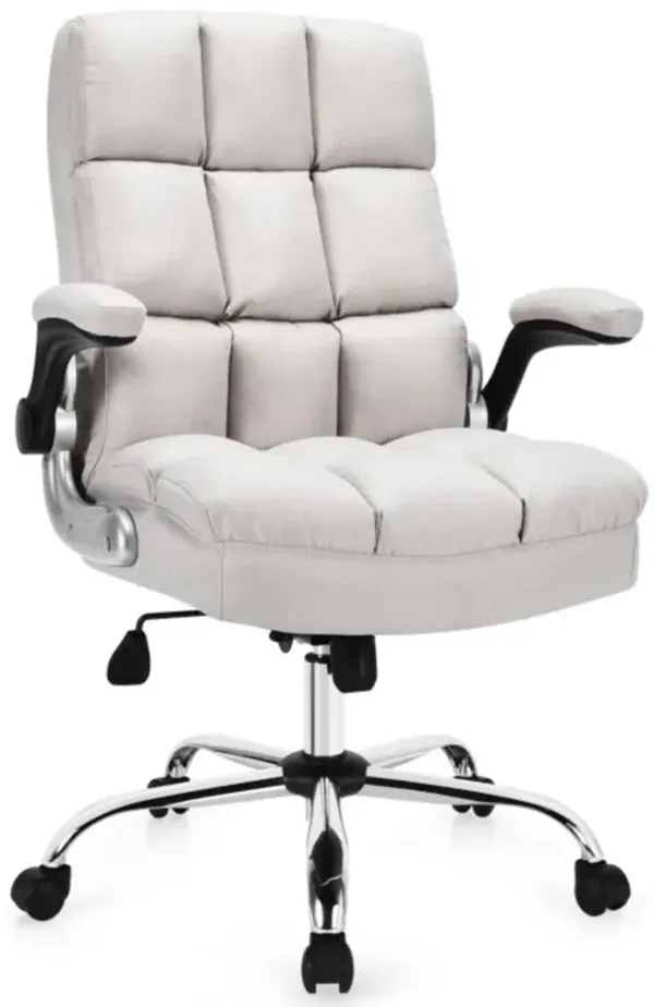 Hivvago Adjustable Swivel Office Chair with High Back and Flip-up Arm for Home and Office