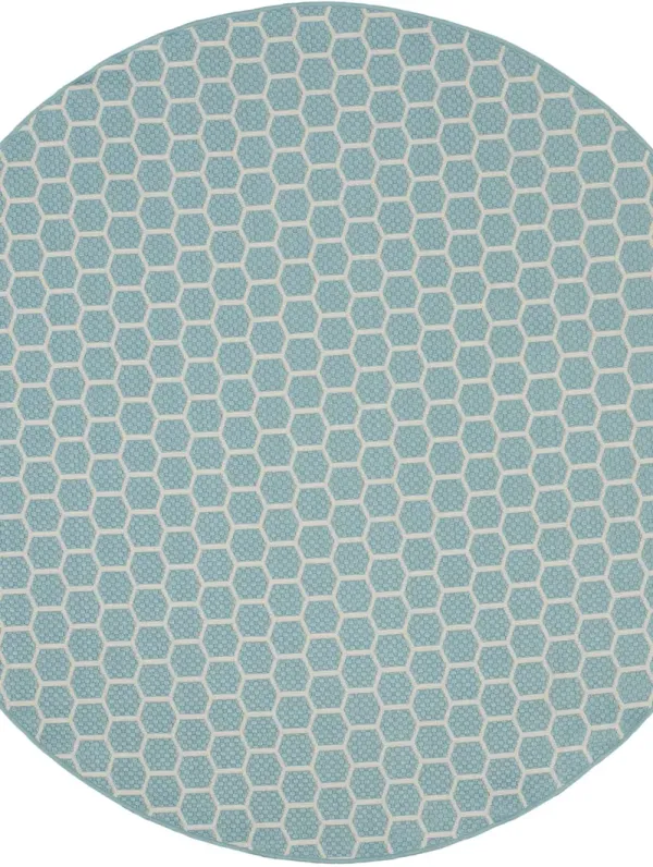 Twist Reversible TWS01 Aqua 8' x Round Rug