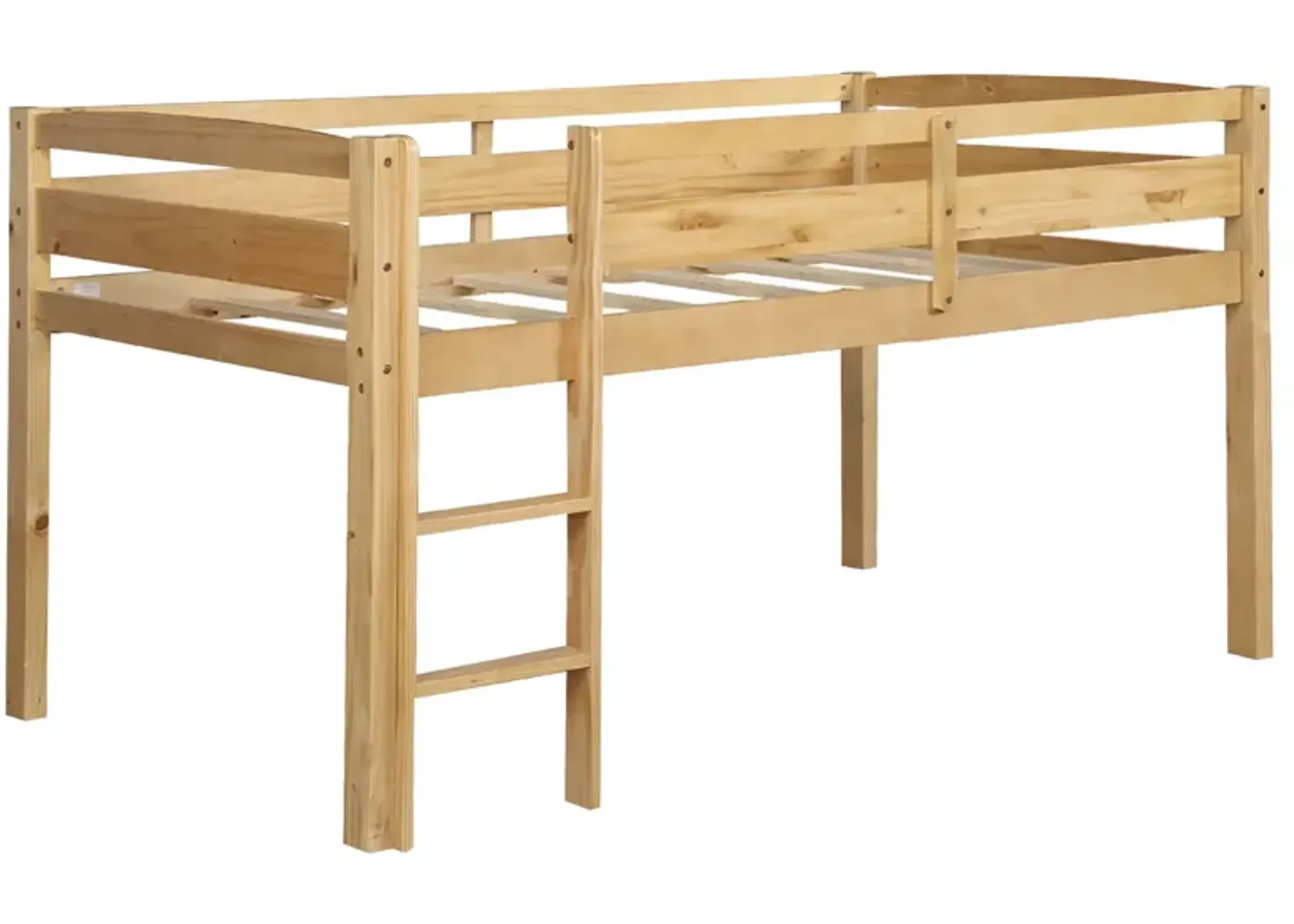 Twin Wood Loft Bed Low Loft Beds with Ladder, Twin