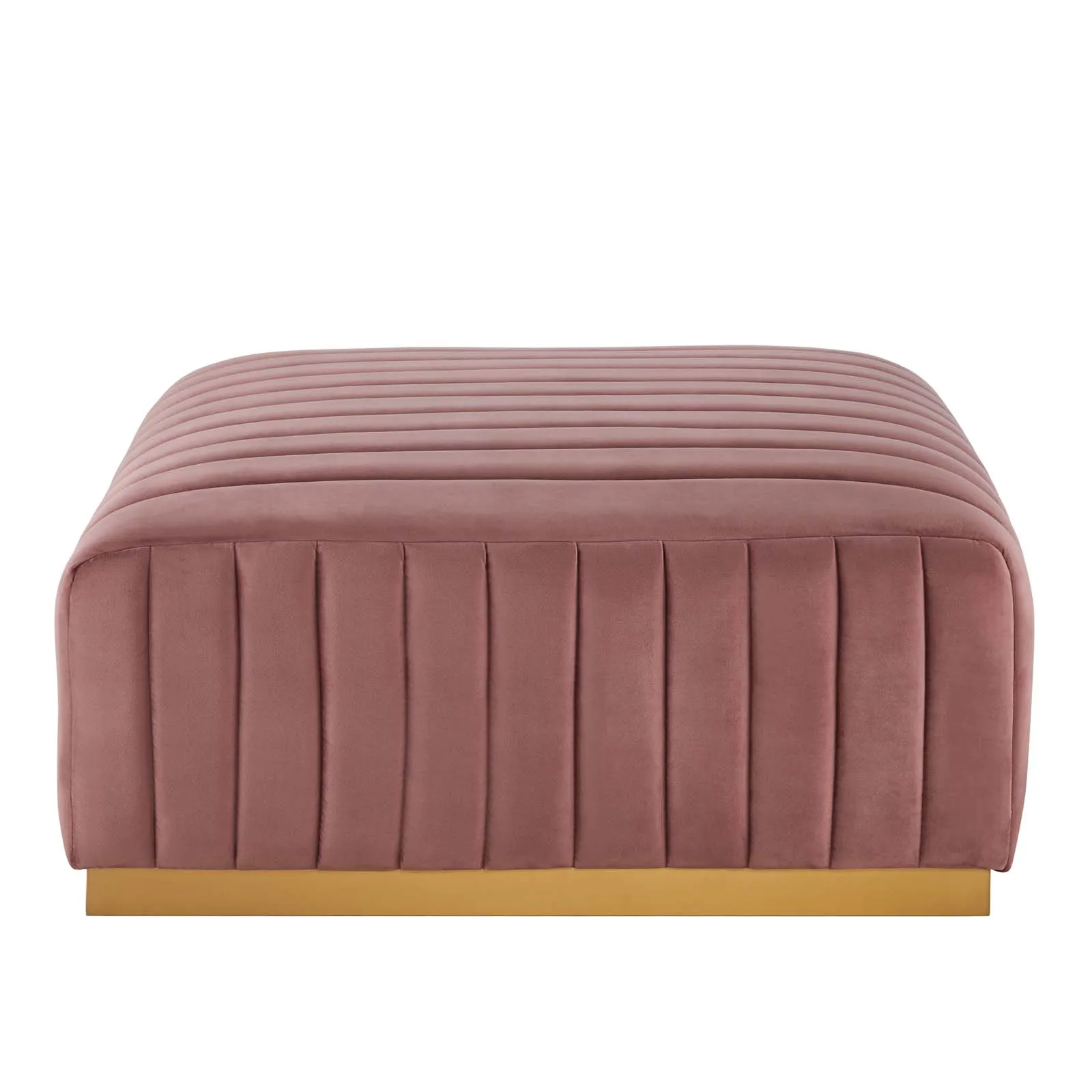 Conjure Channel Tufted Performance Velvet Ottoman