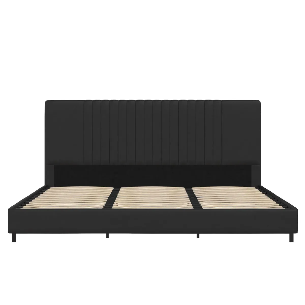 Rio Faux Leather Upholstered Bed, Queen, Black