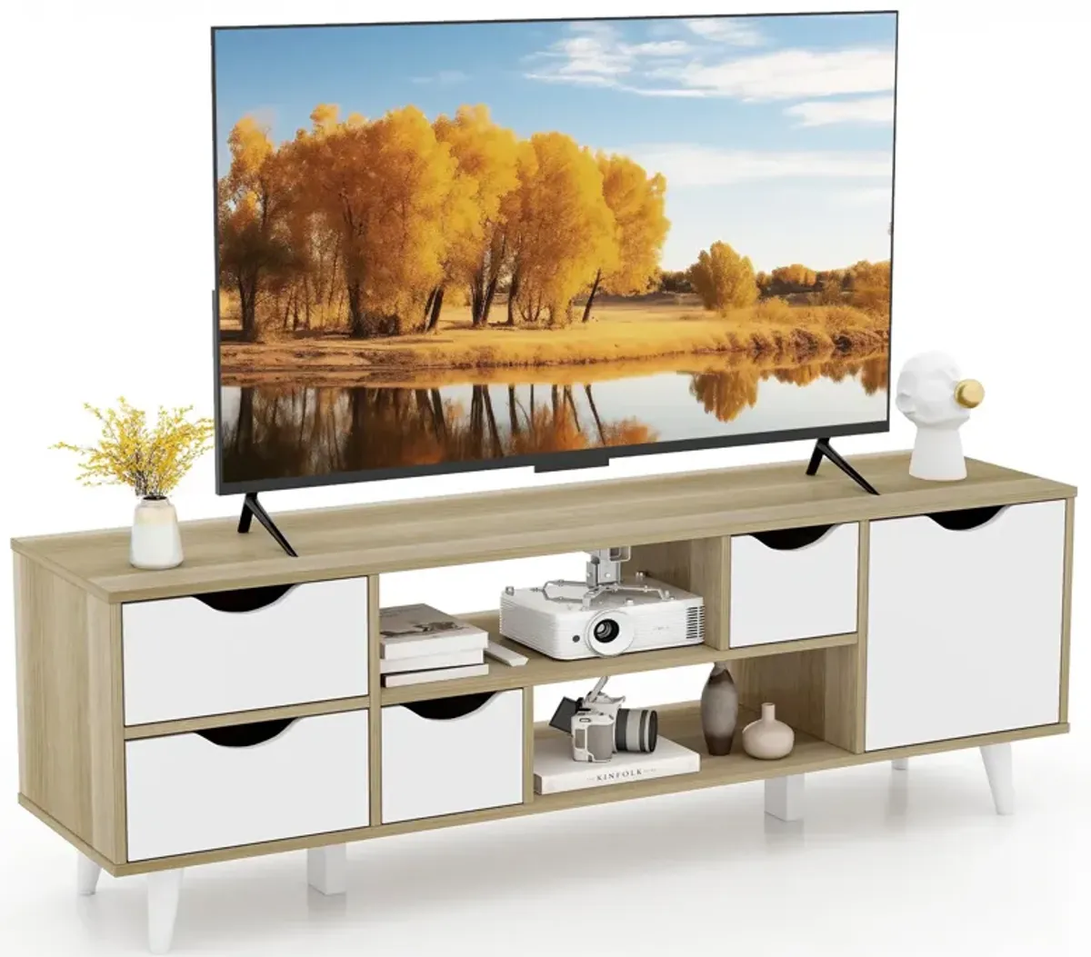 TV Stand for TVs up to 55 Inch Television Cabinet