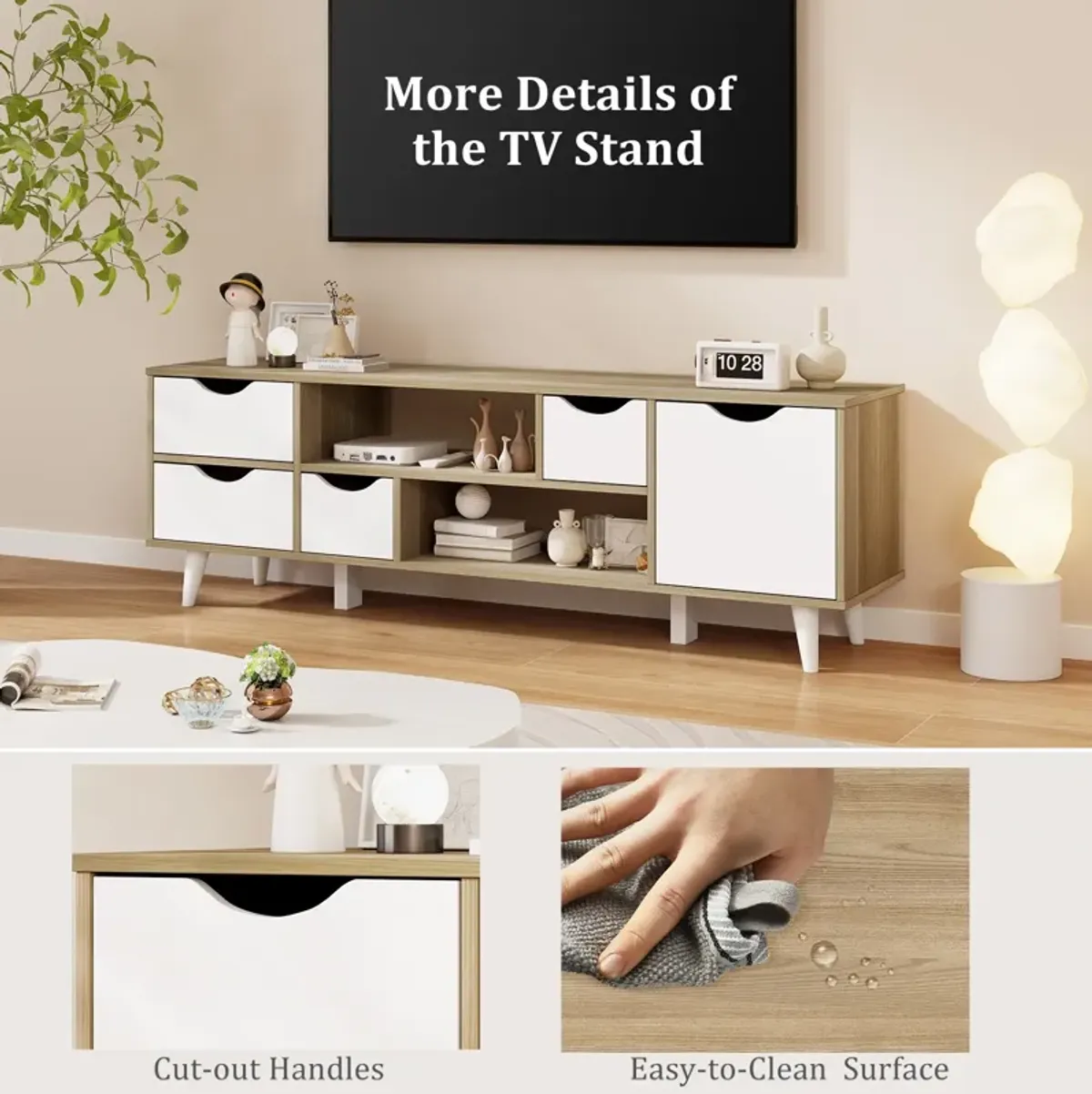 TV Stand for TVs up to 55 Inch Television Cabinet