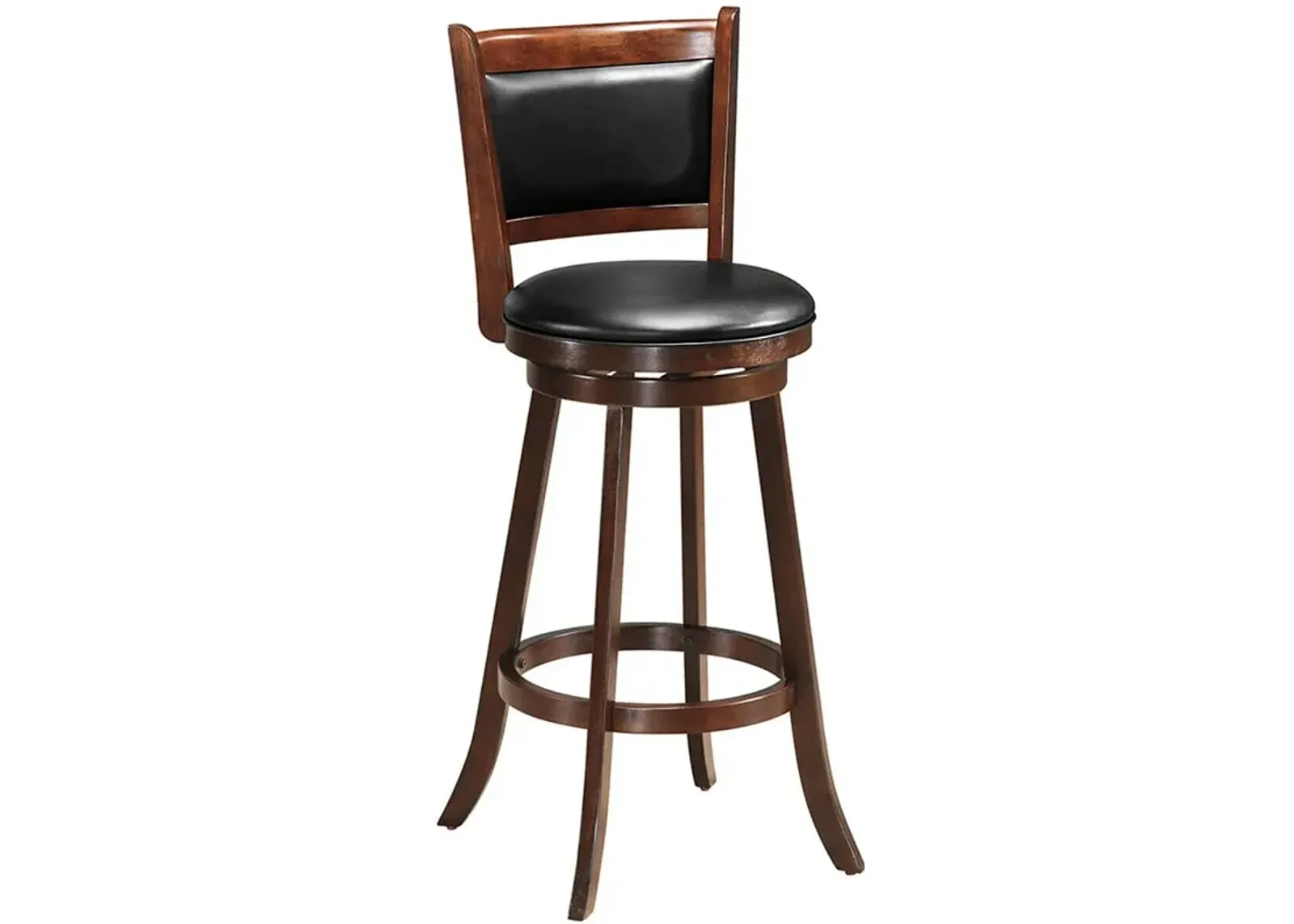 29 Inch Swivel Bar Height Stool Wooden Upholstered Dining Chair