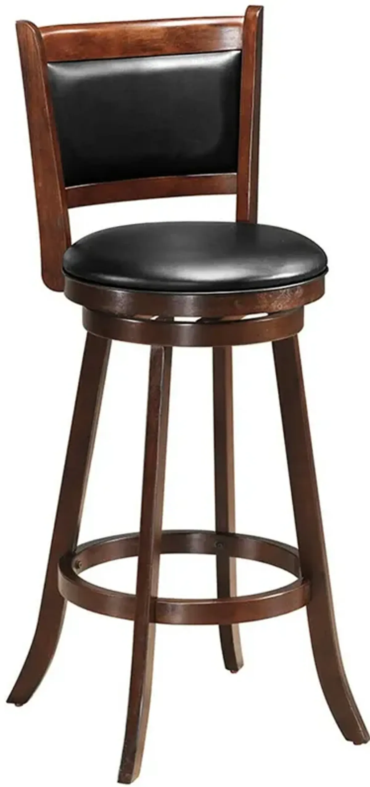 29 Inch Swivel Bar Height Stool Wooden Upholstered Dining Chair