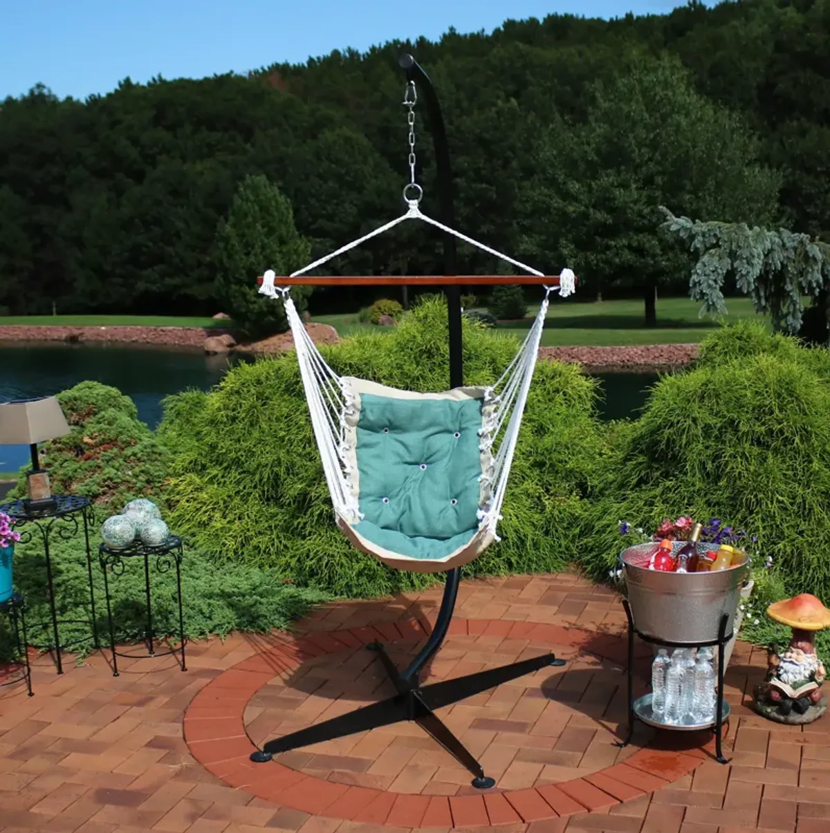 Sunnydaze Polyester Victoria Hammock Chair with Steel C-Stand