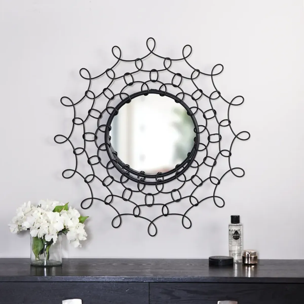 Black Chain Link Mirror Large