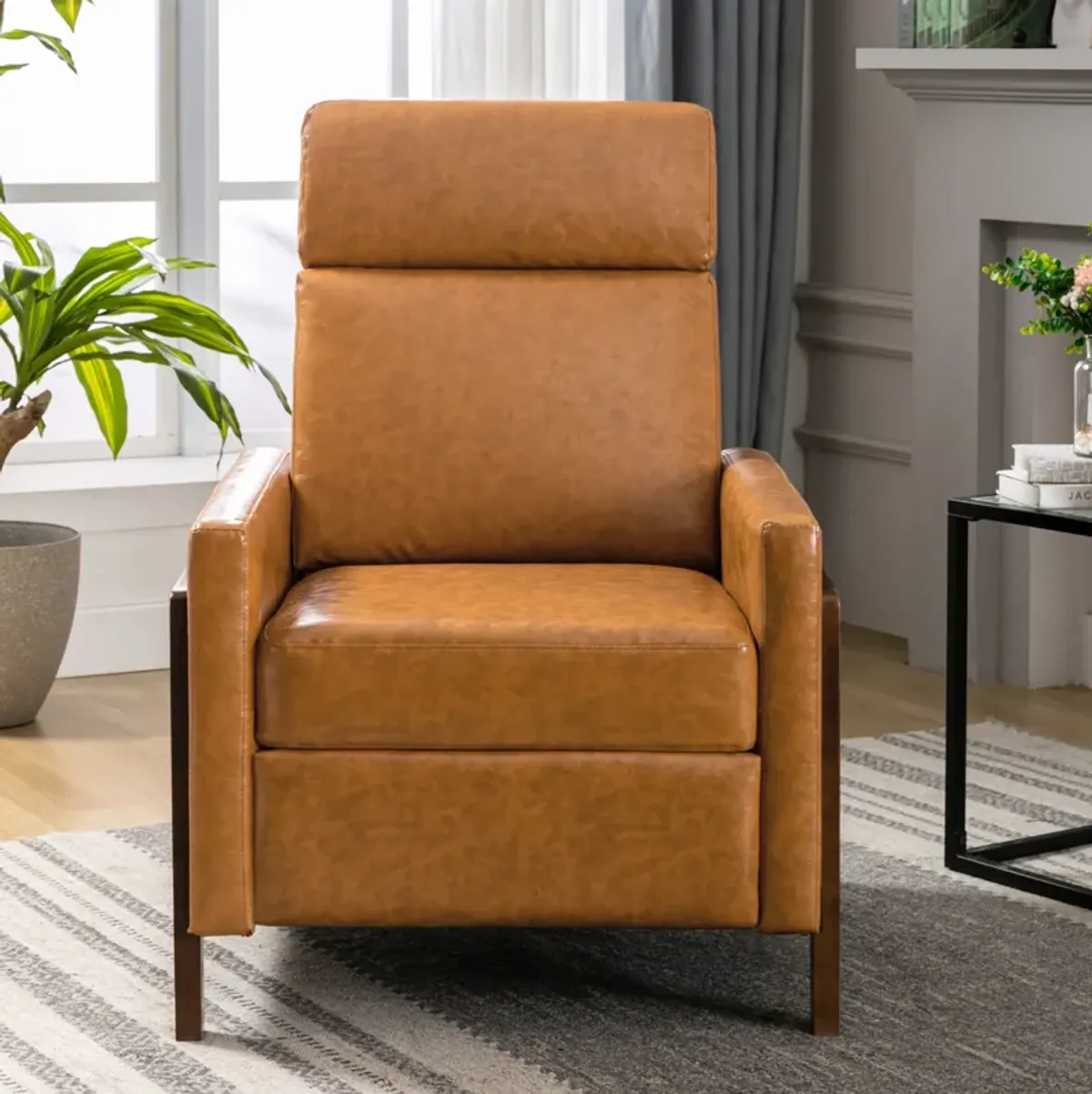 Merax Modern Upholstered Rocker Nursery Chair Plush Seating Glider Swivel Recliner Chair