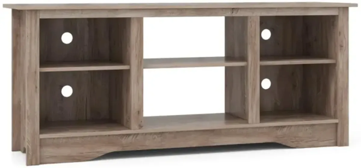 Hivvago TV Stand for up to 65 Inch Flat Screen TVs with Adjustable Shelves for 18 Inch Electric Fireplace (Not Included)