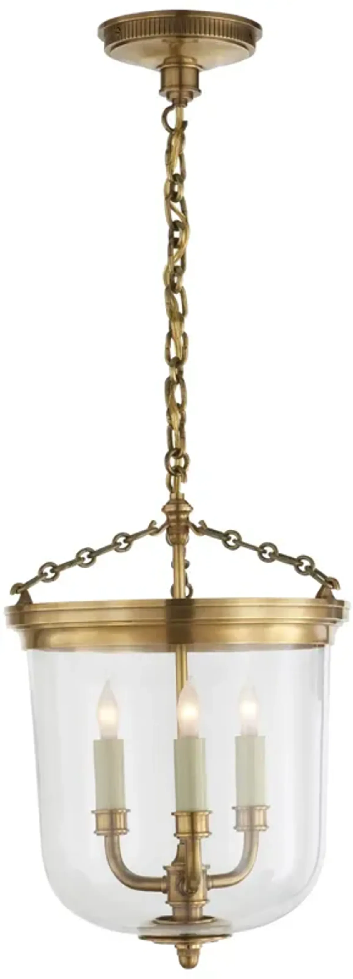 Merchant Semi-Flush in Antique Brass