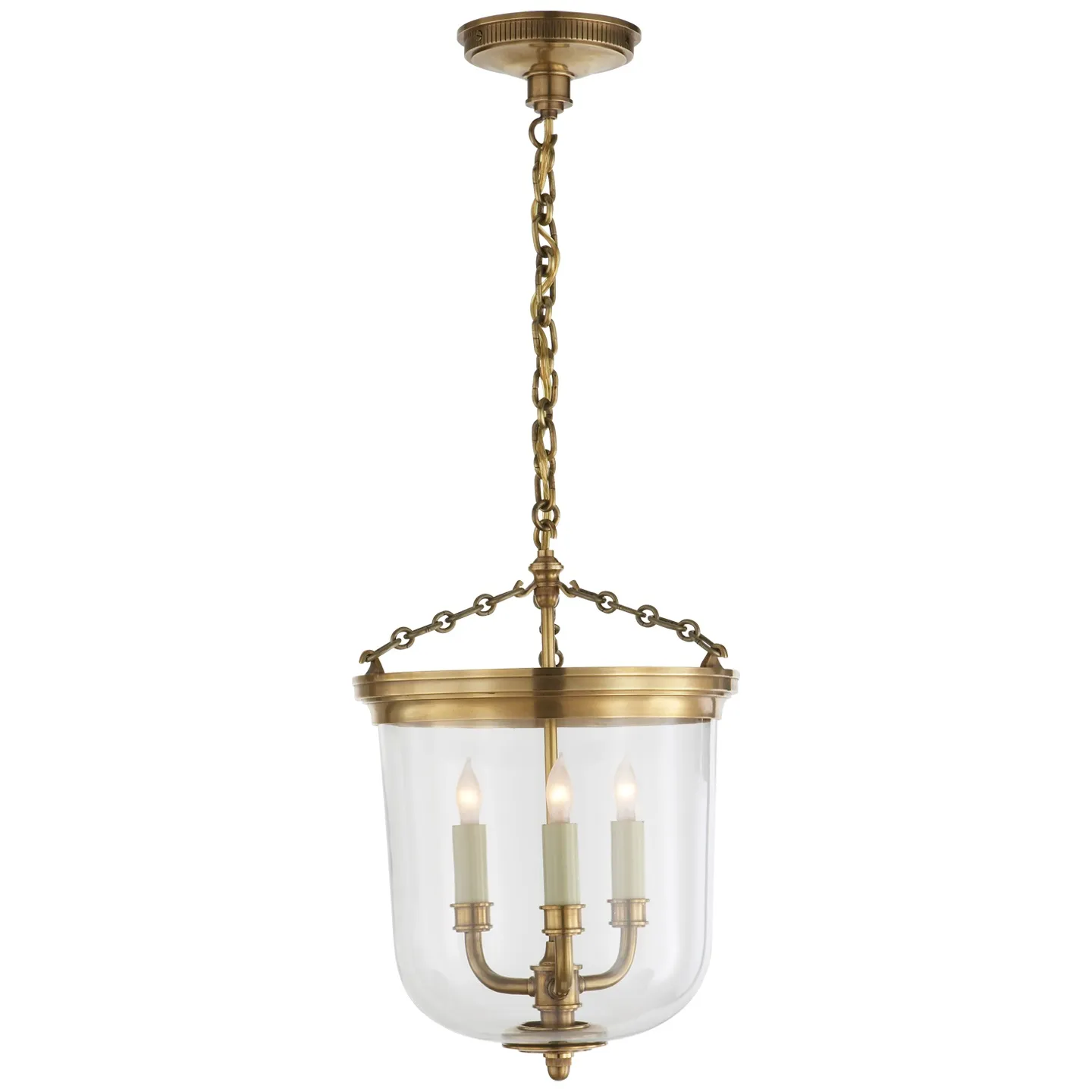 Merchant Semi-Flush in Antique Brass