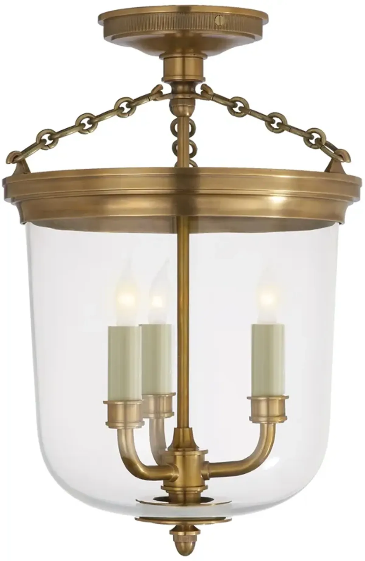 Merchant Semi-Flush in Antique Brass