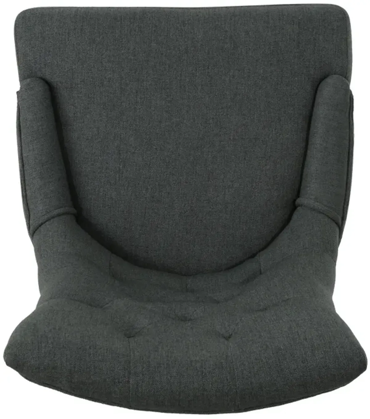 Ovi Swivel Office Chair, Dark Gray Fabric, Tufted Back, Rolling Wheels -Benzara