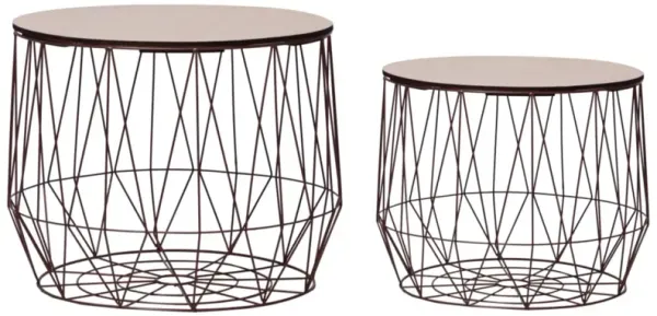vidaXL Coffee Table 2 pcs Copper